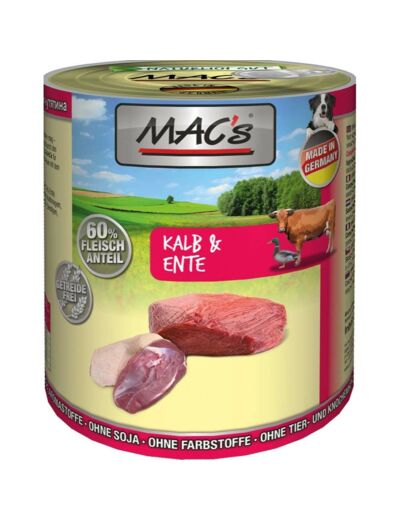 MAC'S Veau & Canard pour chien - 2 formats