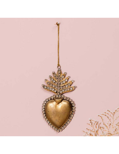 Suspension boîte métal ex-voto 23x12cm