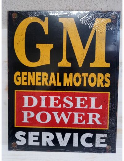 Plaque métal - Général Motors Diesel Power - 31.5x40 cm. Décoration vintage