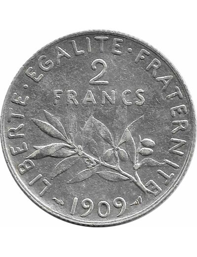 FRANCE 2 FRANCS SEMEUSE 1909 TTB+