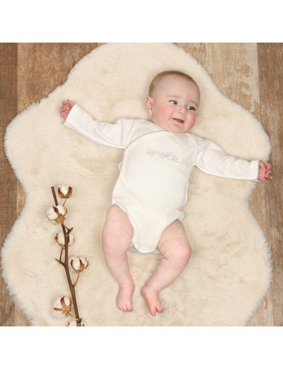 Body bébé bio naissance au 6 mois brodé Amour