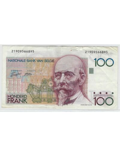 BELGIQUE 100 FRANCS NON DATE (1982-94) SIGNATURE 5 ET 14 TTB 895