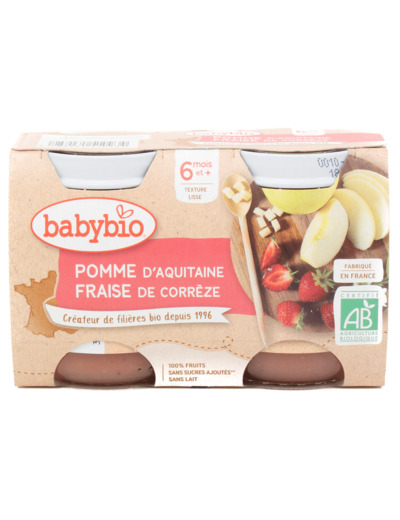 Pots Bébé Pomme Fraise Bio 2x130g