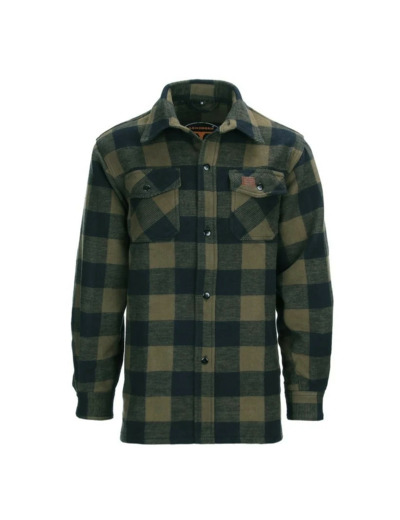 Surchemise Outdoor Longhorn en flanelle robuste : chaleur et style bûcheron kaki