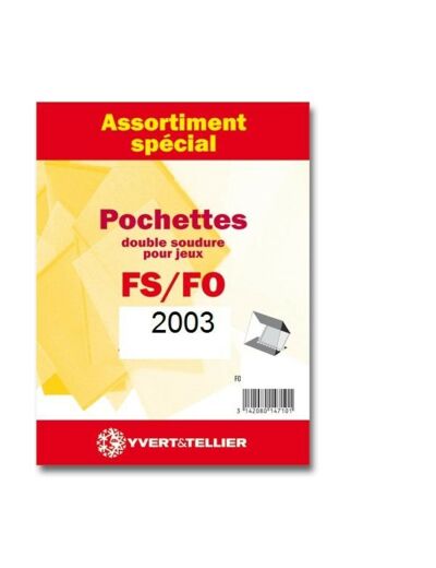 ASSORTIMENT POCHETTE DOUBLE SOUDURE 2003  71 Pochettes (Yvert)