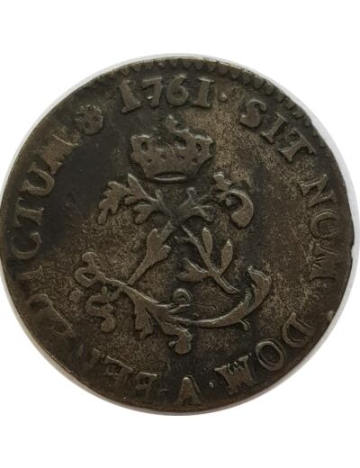 LOUIS XV (1715-1774) DOUBLE SOL (2 SOUS) 1761 A (Paris) TB