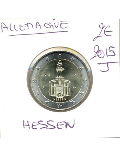 ALLEMAGNE 2015 J 2 EURO COMMEMORATIVE HESSEN SUP