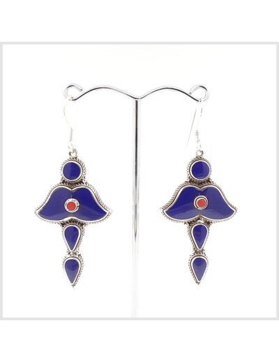 Boucles Lapis Lazuli en argent massif