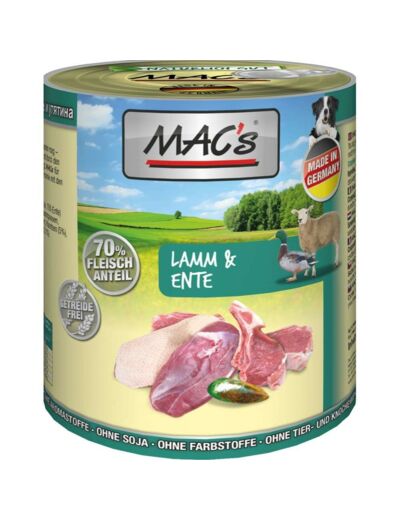MAC'S Agneau & Canard pour chien - 2 formats