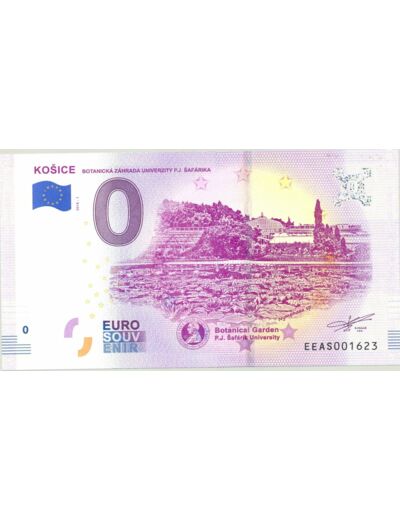 SLOVAQUIE 2018-1 KOSICE BOTANICKA BILLET SOUVENIR 0 EURO TOURISTIQUE NEUF