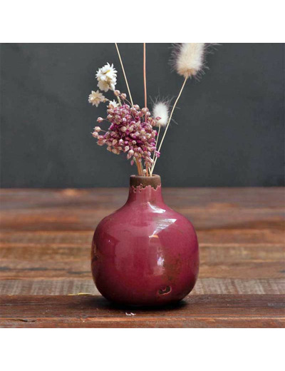 Vase Soliflore céramique rose 10x9cm