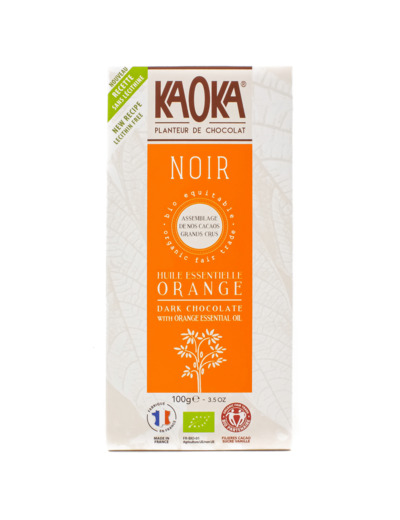 Tablette de Chocolat Noir Huile Essentielle d'Orange Bio 100g