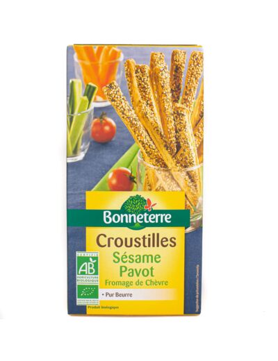 Croustilles Sésame Pavot Fromage de Chèvre Bio 100g