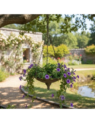 Suspension plantes fer patiné 21x21x10cm