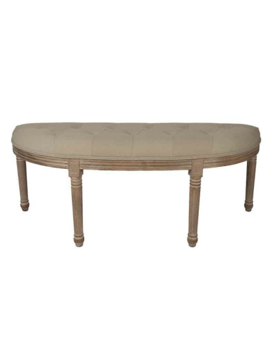 Banc beige marron bois 125x41x48cm