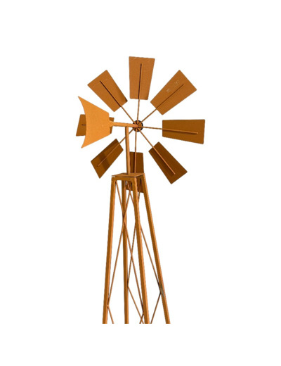 Ensemble 3 moulins rouille 40x41x170cm