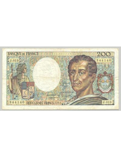 FRANCE 200 FRANCS MONTESQUIEU 1982 J.013 TTB