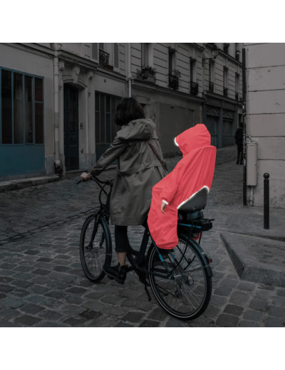 Imperméable enfant pour siège vélo - Rose