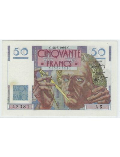 FRANCE 50 FRANCS LE VERRIER 28-3-1946 A.5 SUP tache