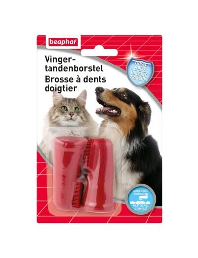 Brosse à dents doigtier pour soin dentaire du chien et chat