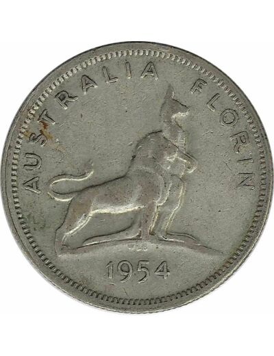 AUSTRALIE FLORIN 1954 TTB-