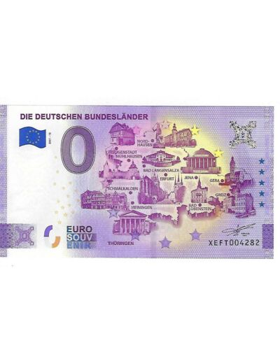 ALLEMAGNE 2021-12 DIE DEUTSCHEN BUNDESLANDER BILLET SOUVENIR 0 EURO