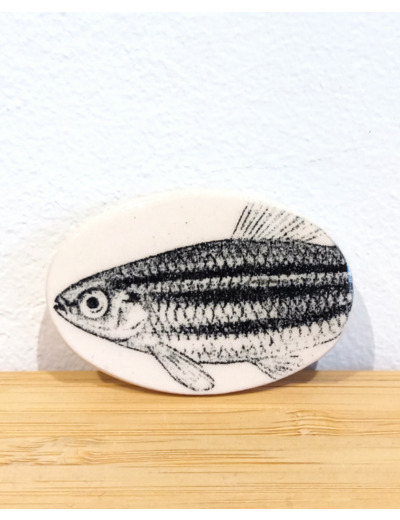 Broche faïence "poisson" de Stéphanie Cahorel