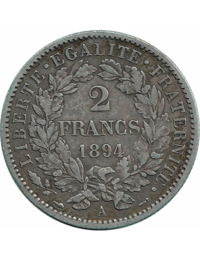 FRANCE 2 FRANCS CERES 1894 A (Paris) TTB N1