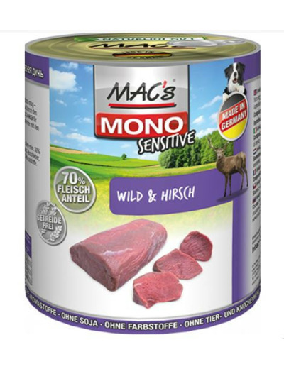 MAC'S Mono Sensitive pour chien, Cerf - 800g