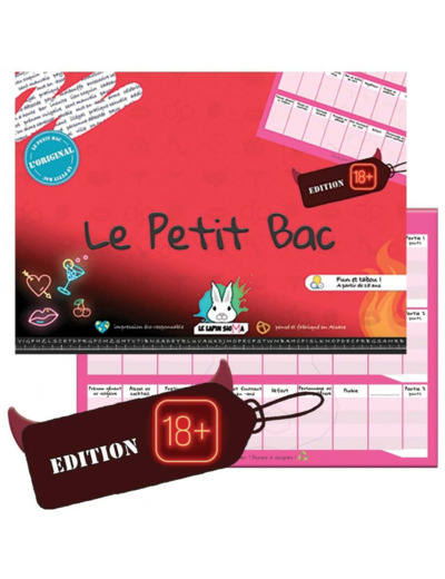 Jeu du Petit BAC - Edition + de 18 Ans