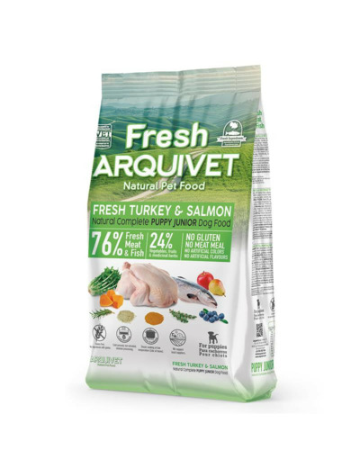 Croquettes ARQUIVET FRESH CHIOT, Dinde & Saumon - 10KG