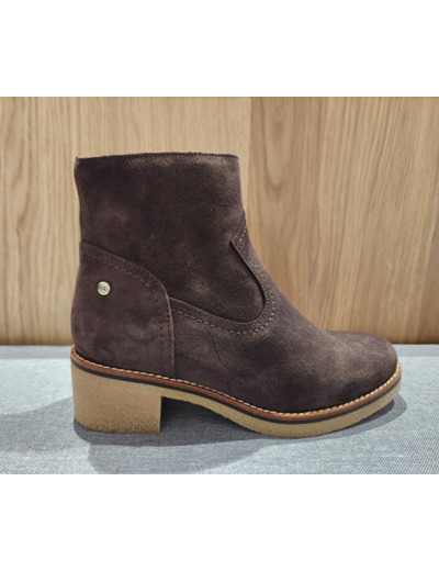 KAOLA BOTTINES CUIR NUBUCK CHOCOLAT 9062