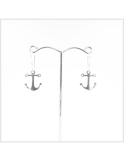 Boucles d'oreilles Ancre en argent massif