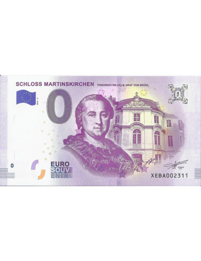 ALLEMAGNE 2018-2 SCHLOSS MARTINSKIRCHEN BILLET SOUVENIR 0 EURO TOURISTIQUE NEUF