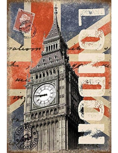 Plaque métal de Voyage London Bigben - BigBen - 20 x 15 cm