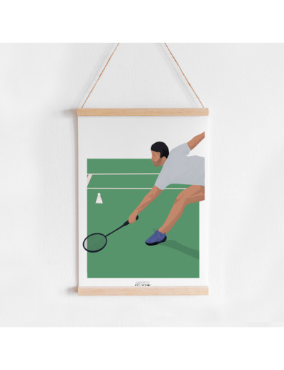 Affiche 'Joueur de badminton'