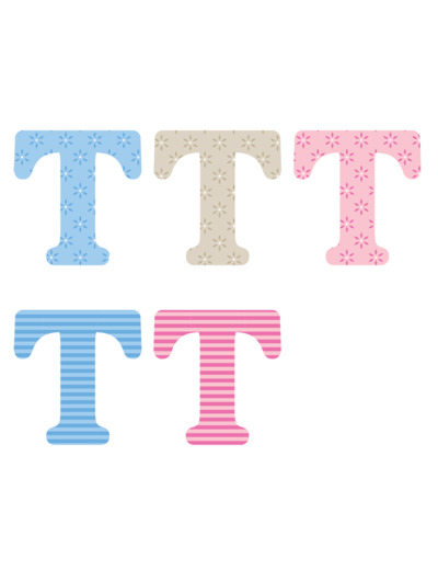 Lettre T x5pcs. Hauteur 5.5cm
