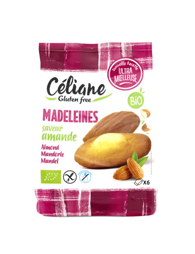 Madeleines Amandes Bio sans gluten-180g-x6-Céliane