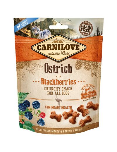Friandises Crunchy Snack Autruche/Mûres (Sans céréales) - 200GR