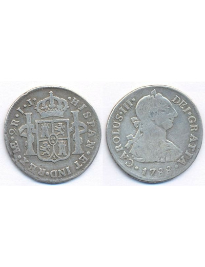 PEROU 2 REALES 1788 IJ B+