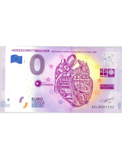 ALLEMAGNE 2019-1 HERZSCHRITTMACHER BILLET SOUVENIR 0 EURO TOURISTIQUE  NEUF