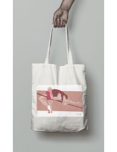 Tote bag ou sac athlétisme "saut hauteur homme"