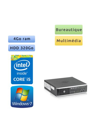 Hp 8300 Elite USDT - Windows 7 - i5 4GB 320GB - PC Tour Bureautique Ordinateur