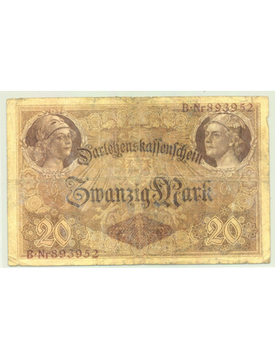 Allemagne 20 MARK  05 08 1914 Serie B.893952 TB