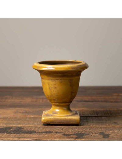 Mini vasque moutarde céramique 12x12x12cm
