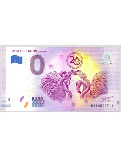 PORTUGAL 2020-2 ZOO DE LAGOS BILLET SOUVENIR 0 EURO TOURISTIQUE NEUF