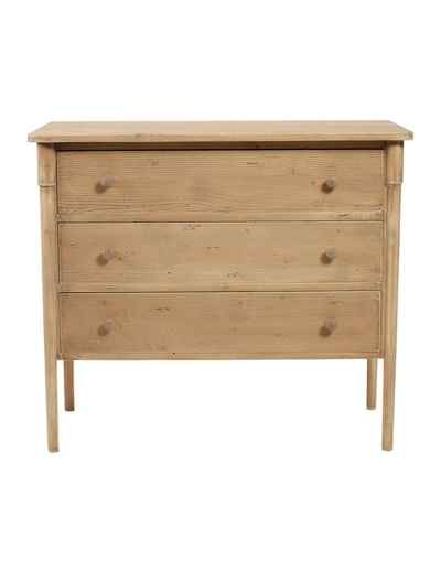 Commode 3 tiroirs pin massif 79x41x70cm