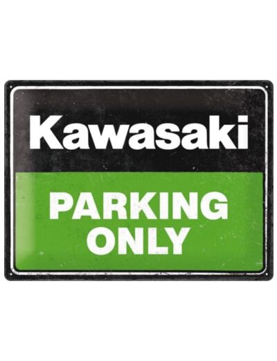 Plaque métal - KAWASAKI PARKING ONLY - 30 x 40cm.