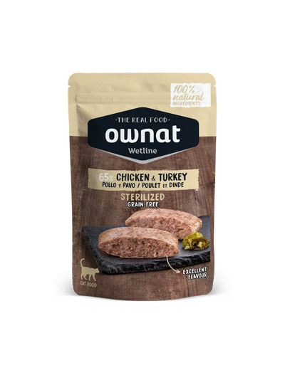 OWNAT WETLINE Sterilized, Dinde & poulet - 85g