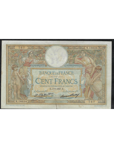 FRANCE 100 FRANCS MERSON sans LOM 3-8-1927 N.18634 TB+ (F24/06)